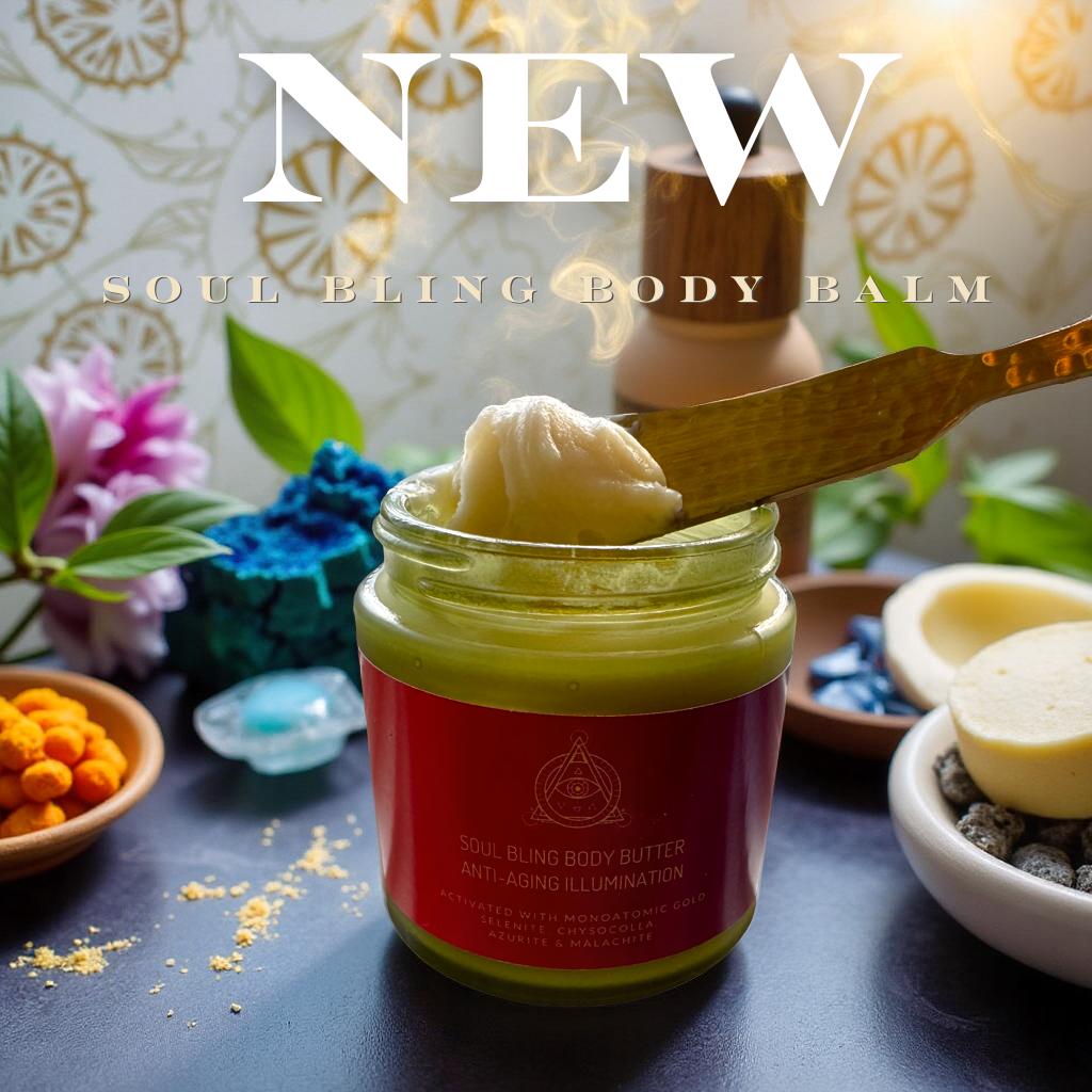 Soul Bling Body Butter with anti-aging illumination and sacred crystal coding
