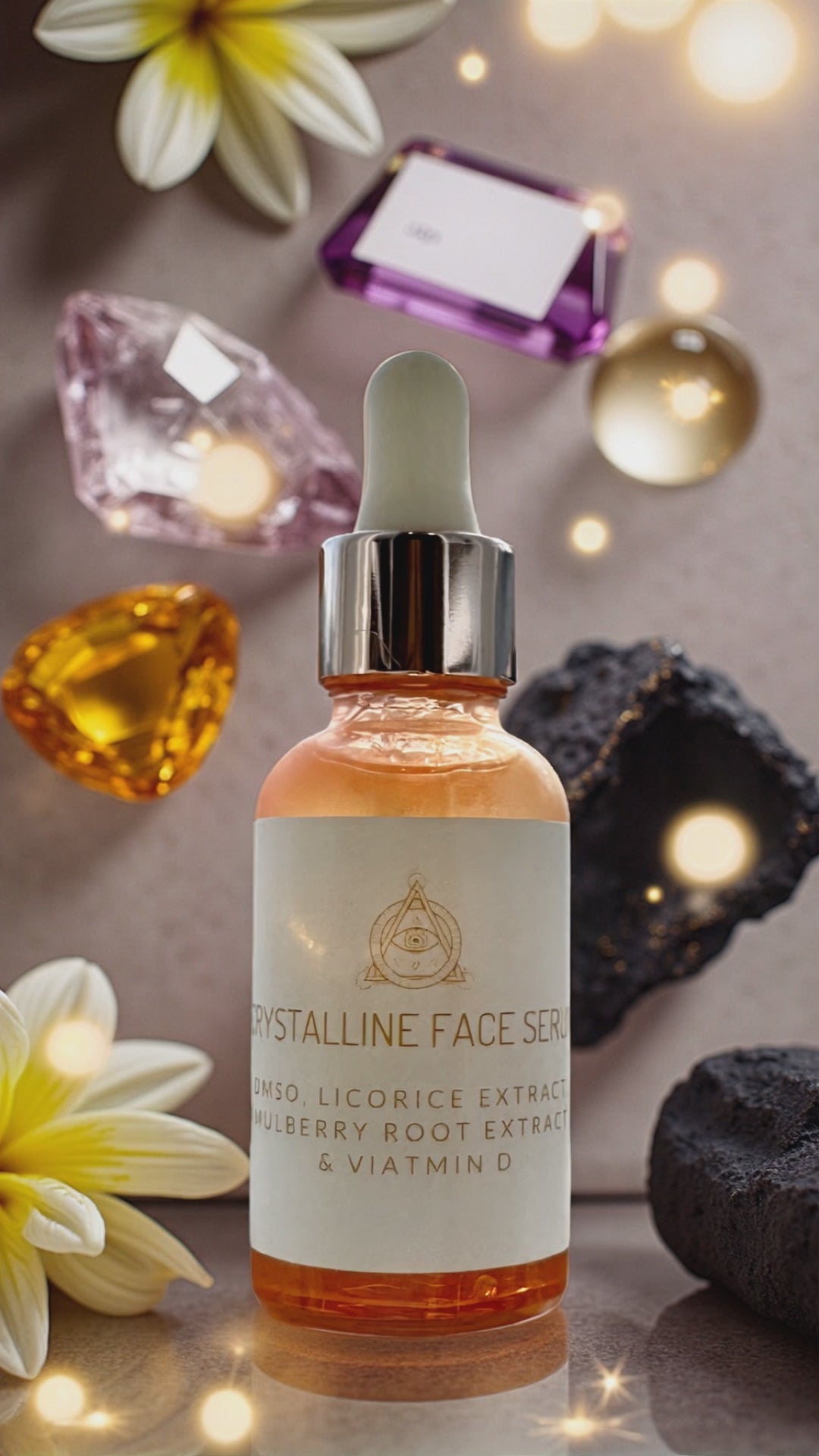 Crystalline Face Serum infused with quartz and EMF shielding ingredients