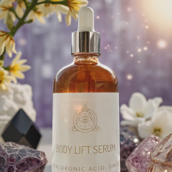 Body Lift Serum infused with crystal frequencies for skin tightening and EMF defense