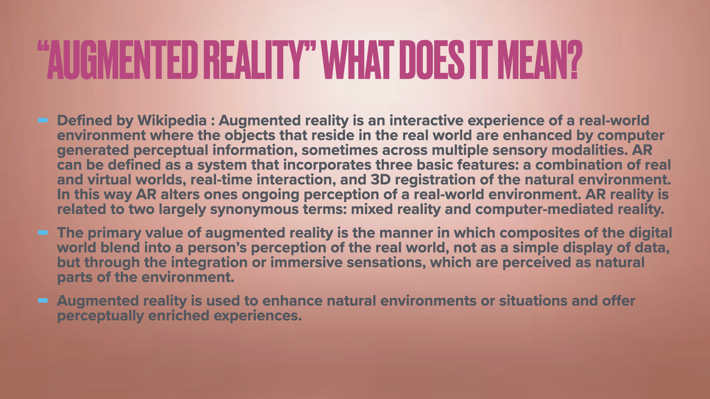 Augmented Reality - Lifting Into The New Age